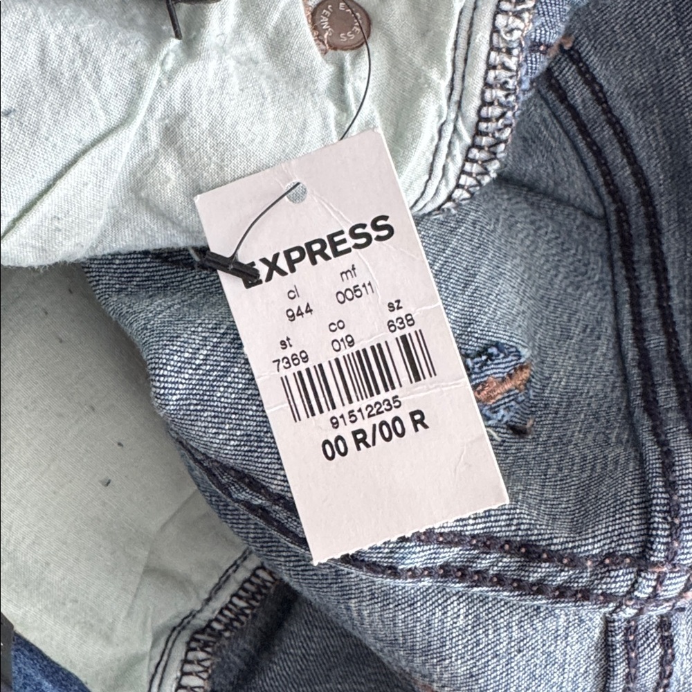 NWT Express Distressed Low Rise Legging Jean Size 00 - Picture 8 of 9